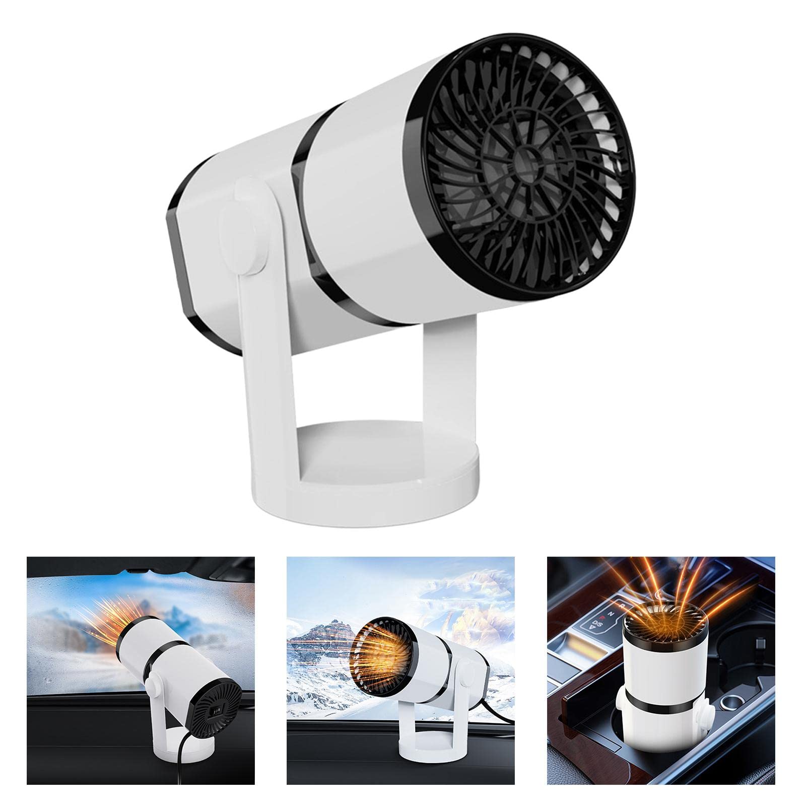 Autoheizer Tragbarer Autoheizlüfter Windschutzscheiben Entfroster Defogger Mini Heizlüfter mit Schnellem Und Kühlmodus Aus Material mit 150W, 24v9096B