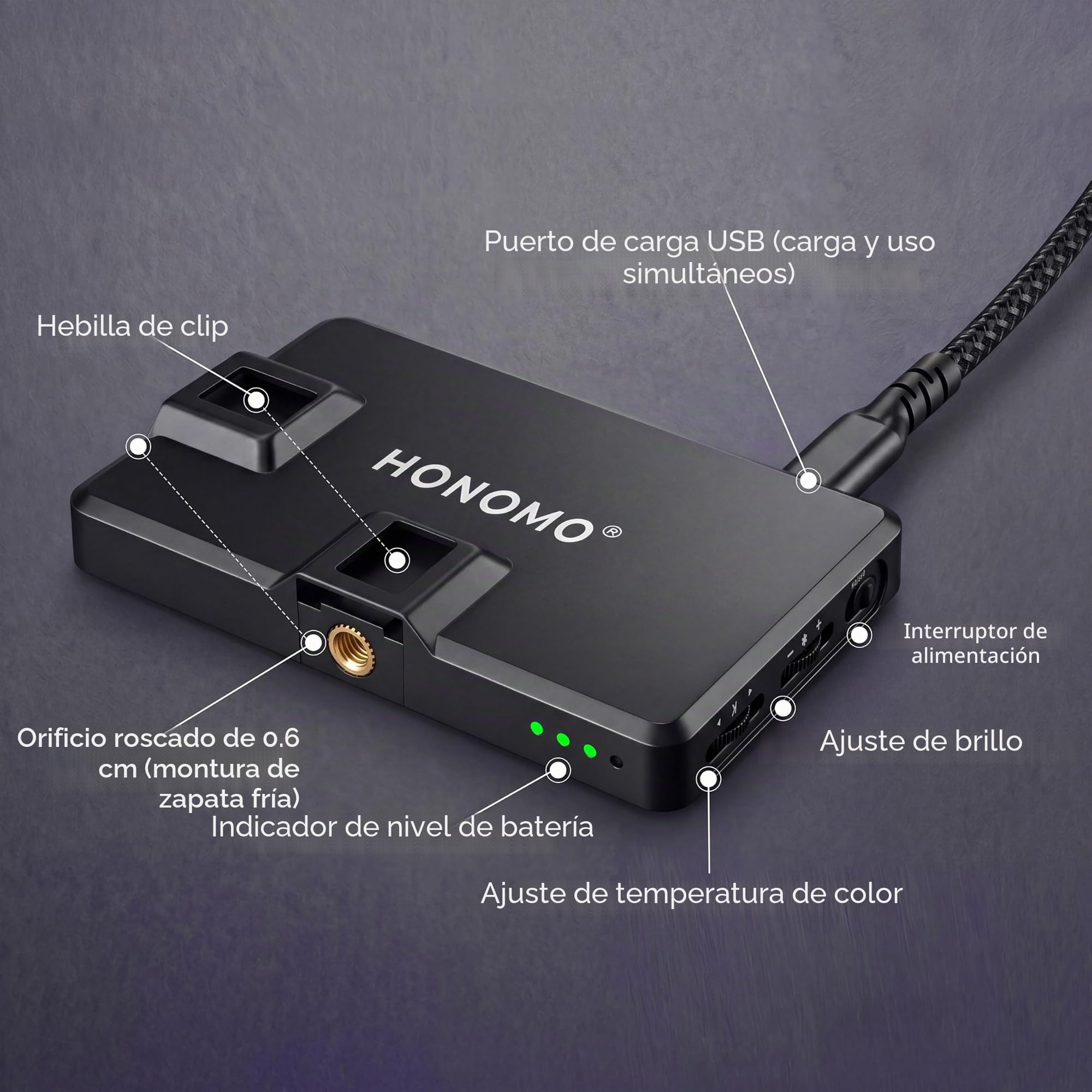 120LED 3000mAh Luz de selfie recargable, tamaño de bolsillo, clip de luz de relleno compatible con teléfono, cámara y portátil para fotos, videos,transmisión en vivo de Tiktok,reuniones de Zoom