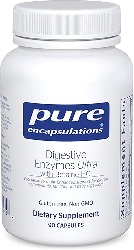 Pure Encapsulations Enzimas digestivas Ultra con betaína HCl Enzimas digestivas vegetarianas para apoyar la digestión de proteínas carbohidratos