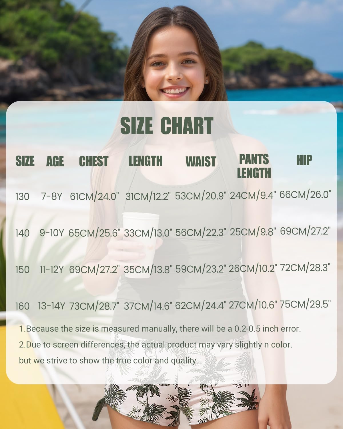 FishingDino Badeanzug Mädchen mit Gepolsterte BHS Gr 122-164, Kinder Tankini Mädchen Set mit Neckholder Top & Boy Shorts, Teenager Schwimmshirt Schwimmanzug