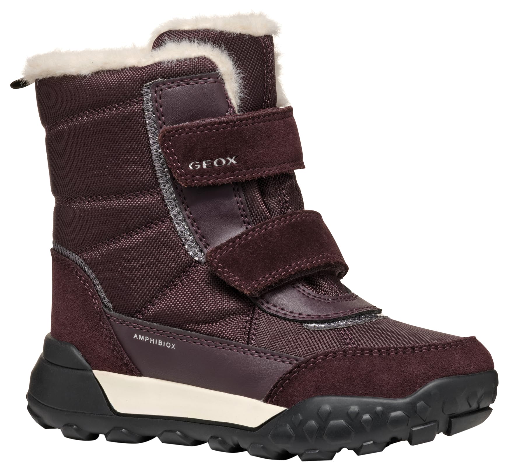 Geox Girls' J Trekkyup Girl B Ab Ankle Boot, Dk Burgundy, 11.5 UK