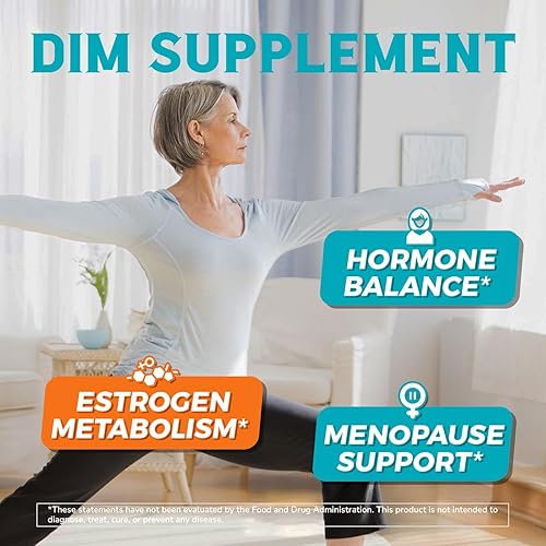 Miniatura 9 de Suplemento DIM para mujeres y hombres, metabolismo de estrógeno, equilibrio hormonal y apoyo a la menopausia, DIM 300 mg con extracto de pimienta