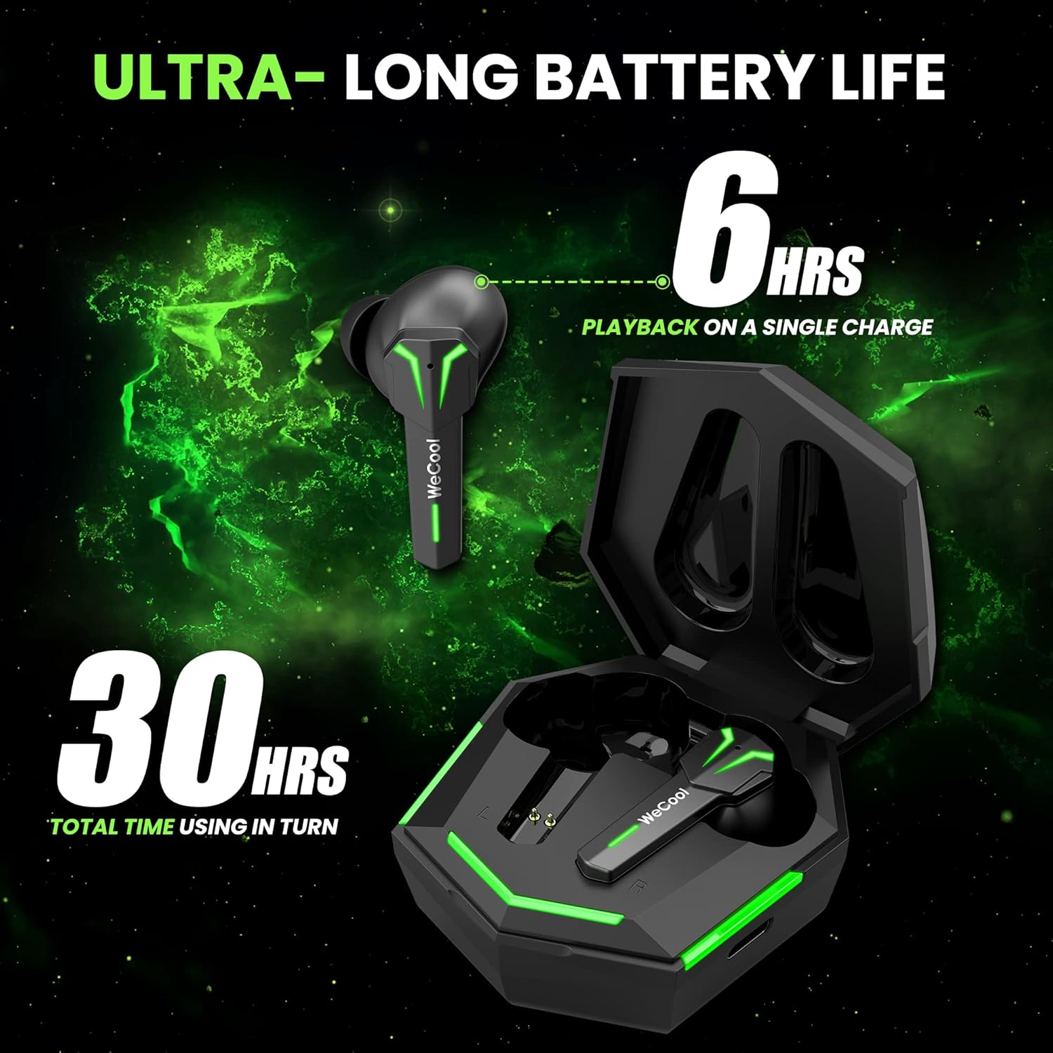 WeCool Freesolo X3 Earbuds Battery Life