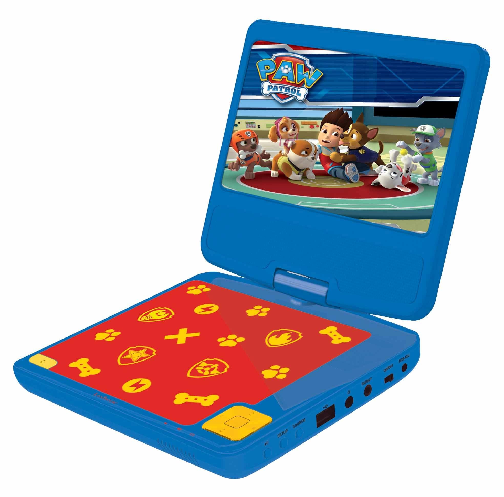 Lexibook Paw Patrol La Squadra dei Cuccioli Chase Lettore Dvd Portatile, LCD da 7 ", 2 Altoparlanti, Batteria Ricaricabile, Blu/Rosso, DVDP6PALXB