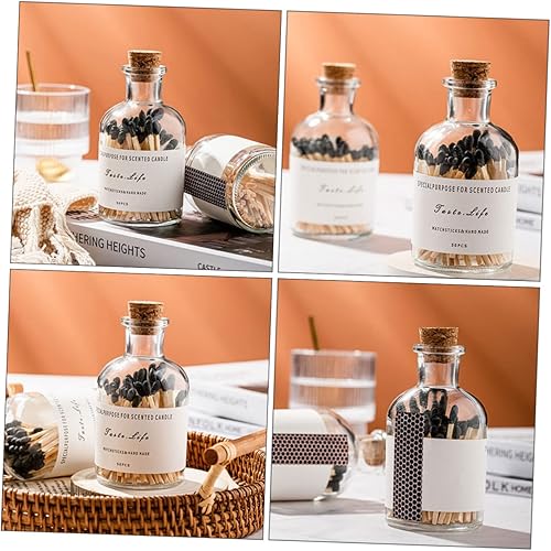 Miniatura 9 de Garneck 4 unids Match Bottle Jarrones Decorativos Fósforos Botella de vidrio Botellas de vidrio con recipientes de regalo de corcho Botella de