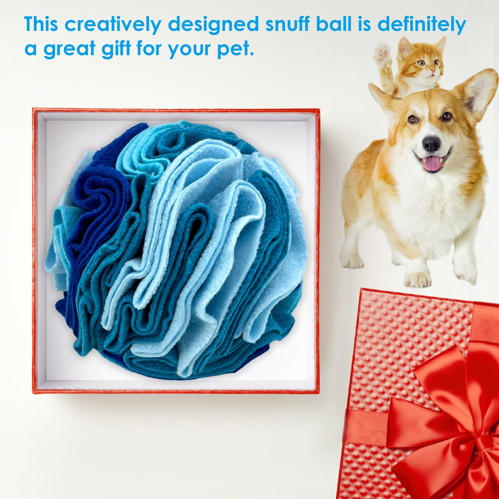 Snuffle Ball for Dogs Foraging, Dog Treat Ball Snuffle Interactive Treat Toys, 15cm Educational Foraging Toy Slow Feeder Pet Snuffle Ball Pet Snuffle Ball Toy for Small Medium Large Dog (Ocean Blue) - Image 4