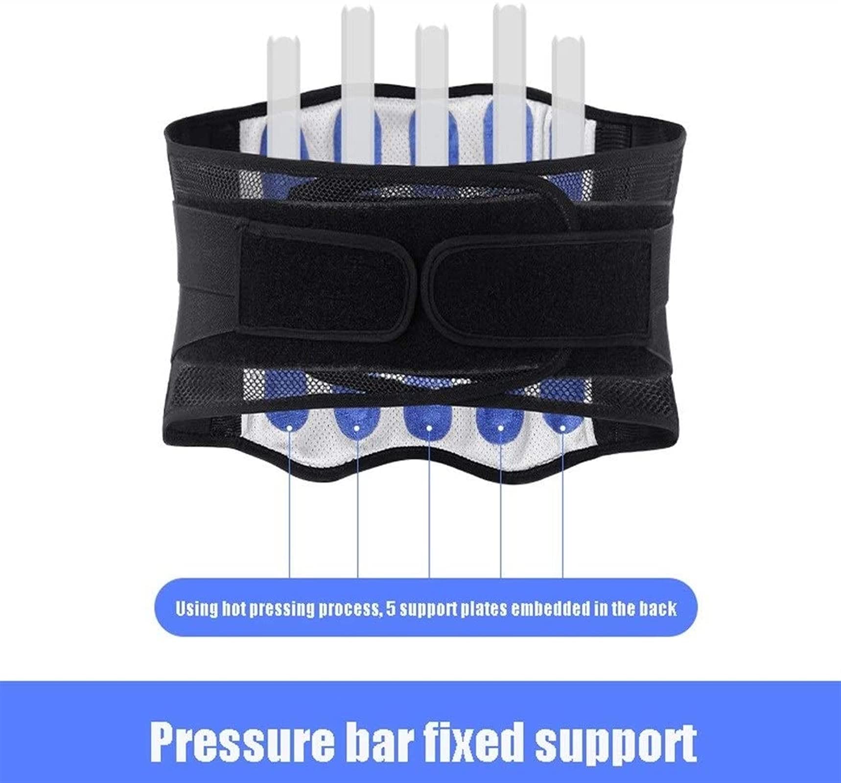 Correas de Soporte Ajustables - Faja Lumbar para Hombres y Mujeres, protección Deportiva, cinturón de Soporte Lumbar de Malla Transpirable con Agujeros Tropicales