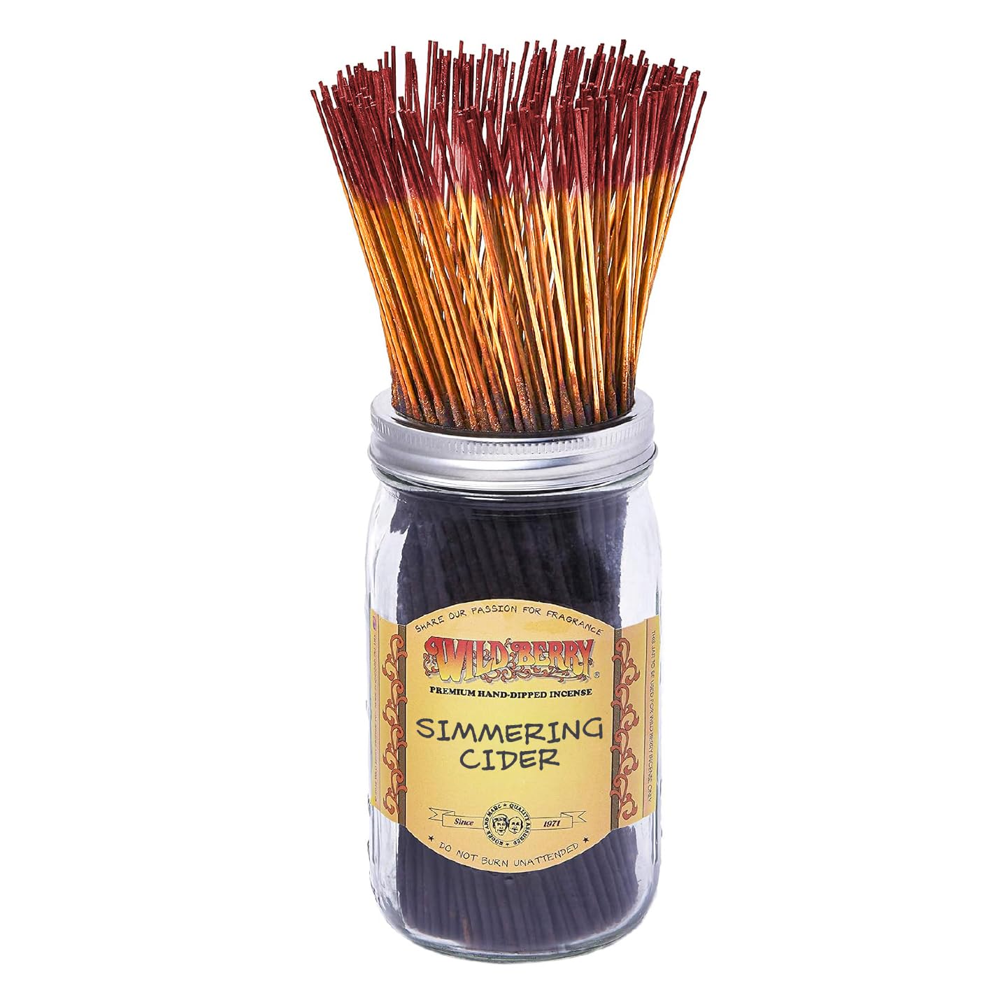 Wild Berry Incense Sticks - Simmering Cider - Warm Apple Cider Scent with Spicy Cinnamon - Hand Dipped in The USA (100 Count)