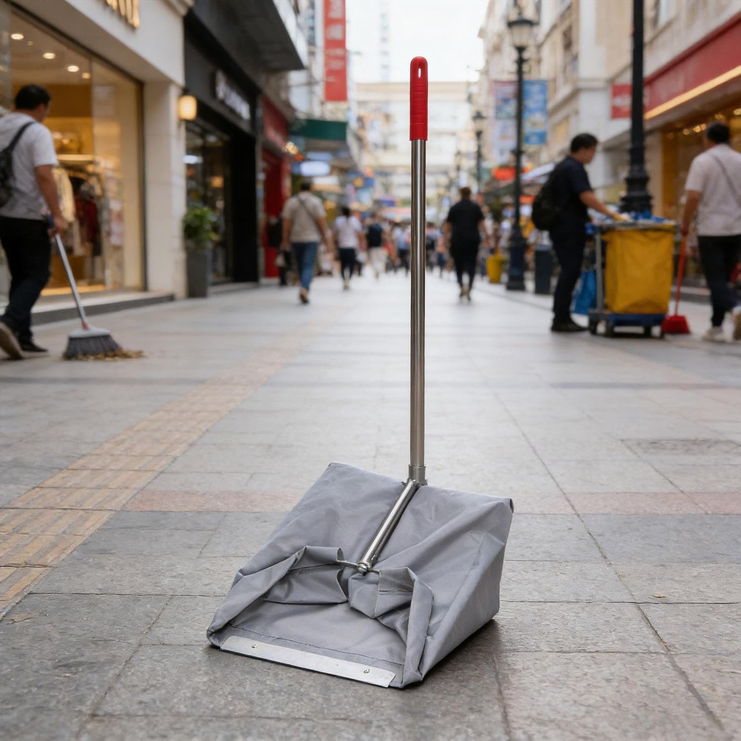 Long Handle Dust Pan Outdoor Windproof Sweeping Dustpan Useful Tool Garden Upright Dustpan for Classroom Office Sidewalks
