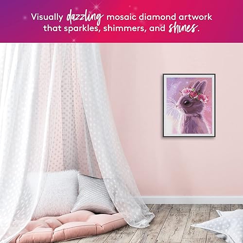 Miniatura 98 de DIAMOND ART CLUB Kit de pintura de diamante de zorro, manualidades divertidas para adultos, lienzo de arte redondo de diamante, 13 x 16 pulgadas