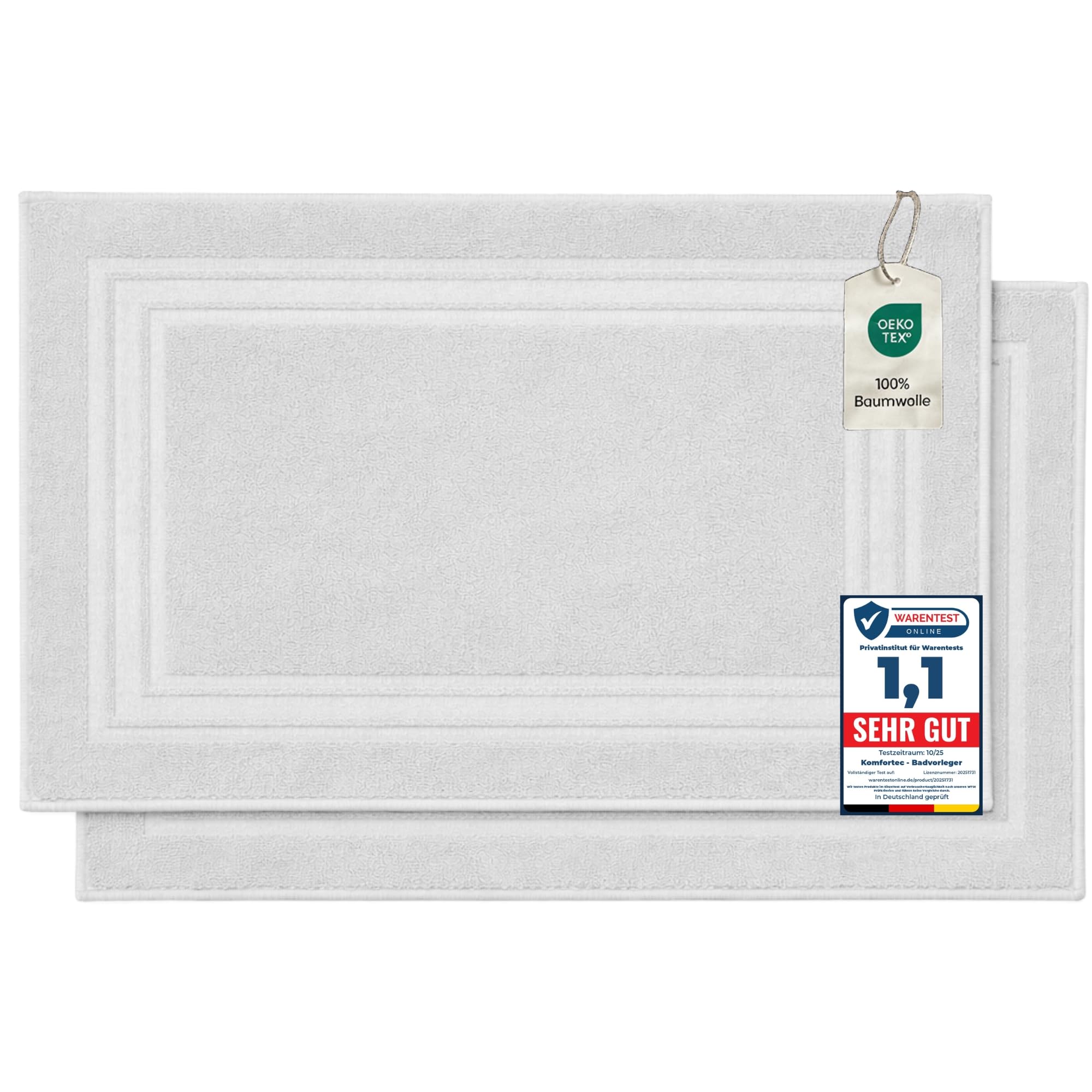 komfortec lot de 2 tapis de bain