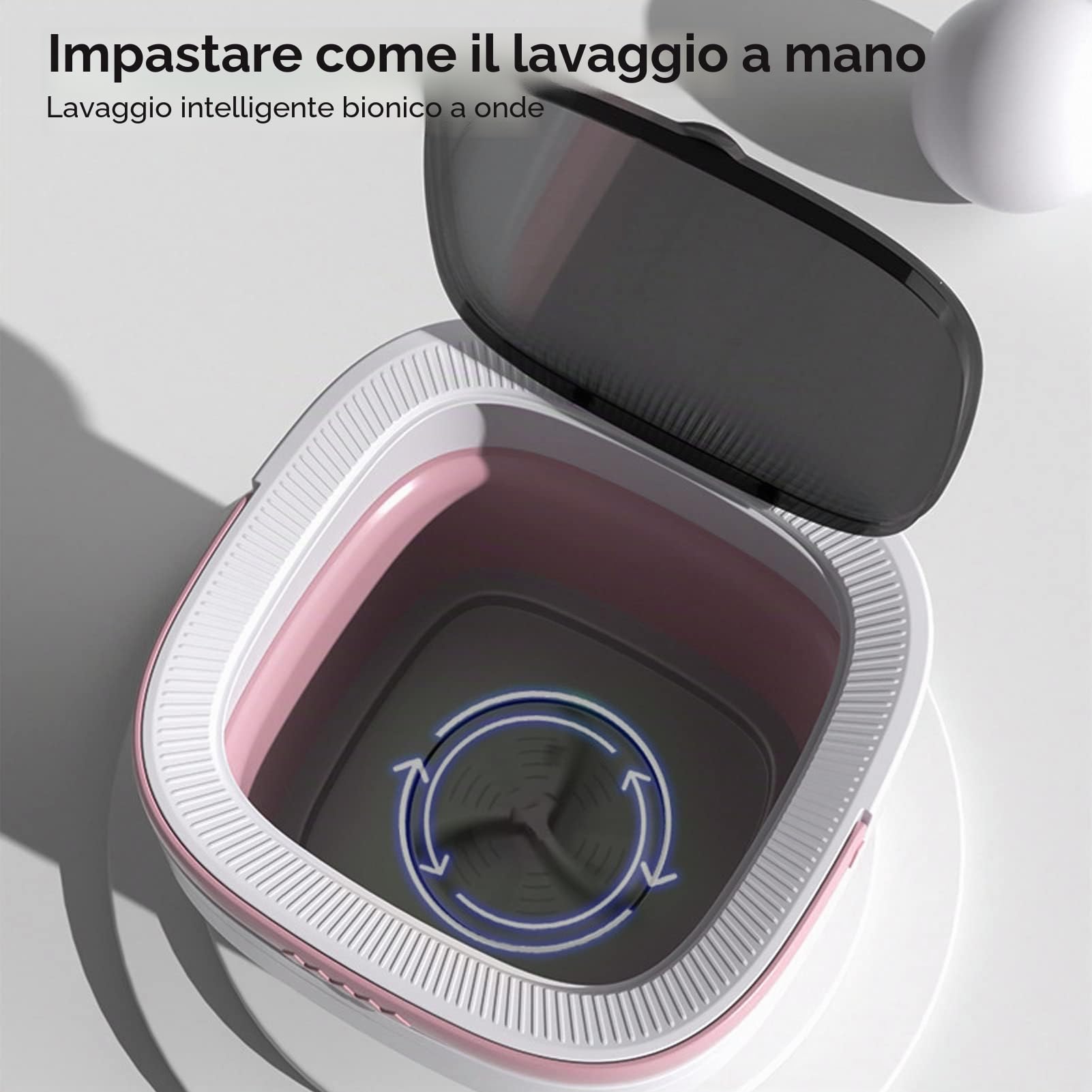 YUYTE Lavatrice Portatile, Mini Lavatrice Pieghevole da 7,5 Litri e Centrifuga Piccola Lavatrice Pieghevole per Campeggio, Camper, Dormitorio, Viaggi, Lavanderia da Viaggio (Rosa)