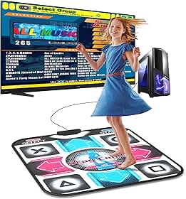 USB Dance Mat for PC/Computer, Upgraded Dance Pad for Home Entertainment & Exercise, Dancing Game Installer Included, Only Compatible with Windows System (Pattern-A)