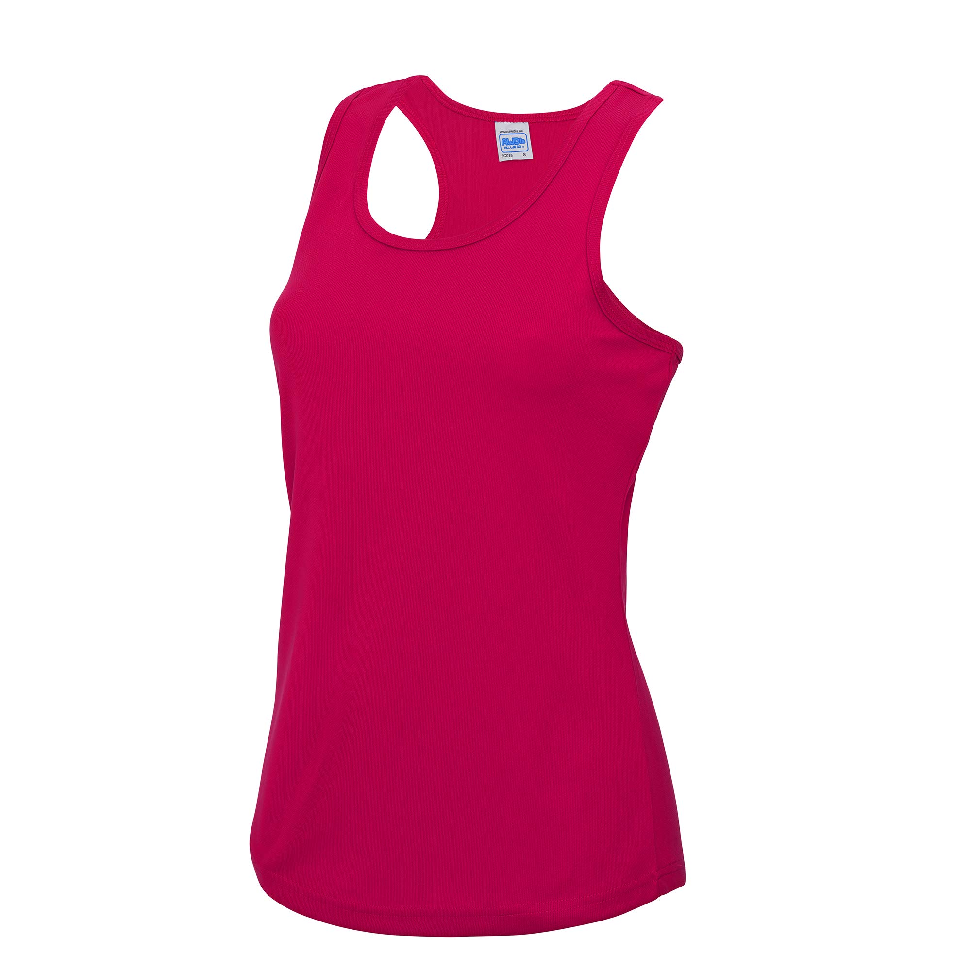 Just Cool Girlie Fit Sports Ladies Vest / Tank Top (S) (Hot Pink)