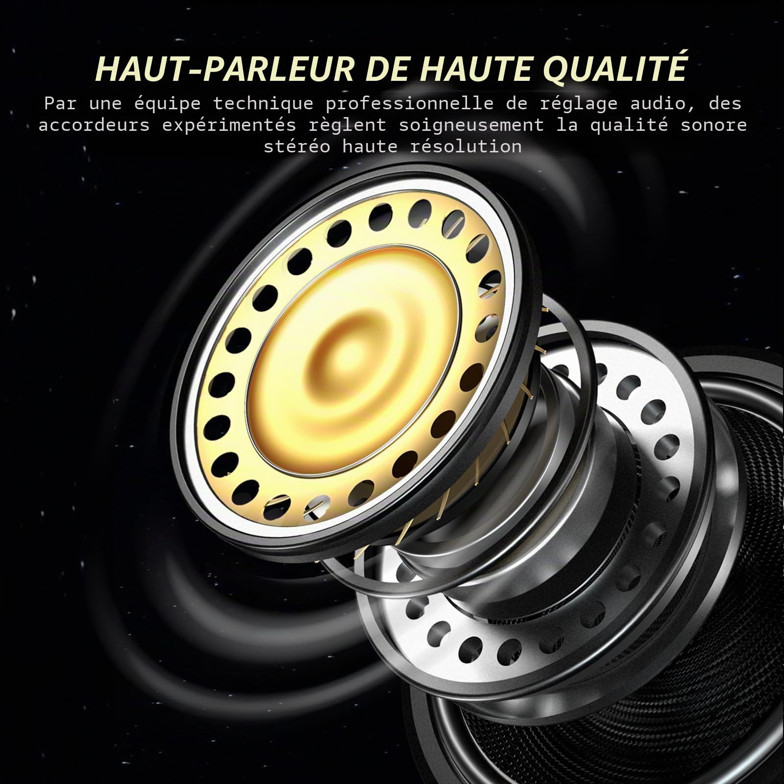 Fodsports HRSQS FOD Système Audio Haut-Parleur et Micro pour FX8 Pro/Air | 1 microphone flexible, 1 microphone miniature, haut-parleur 40 mm