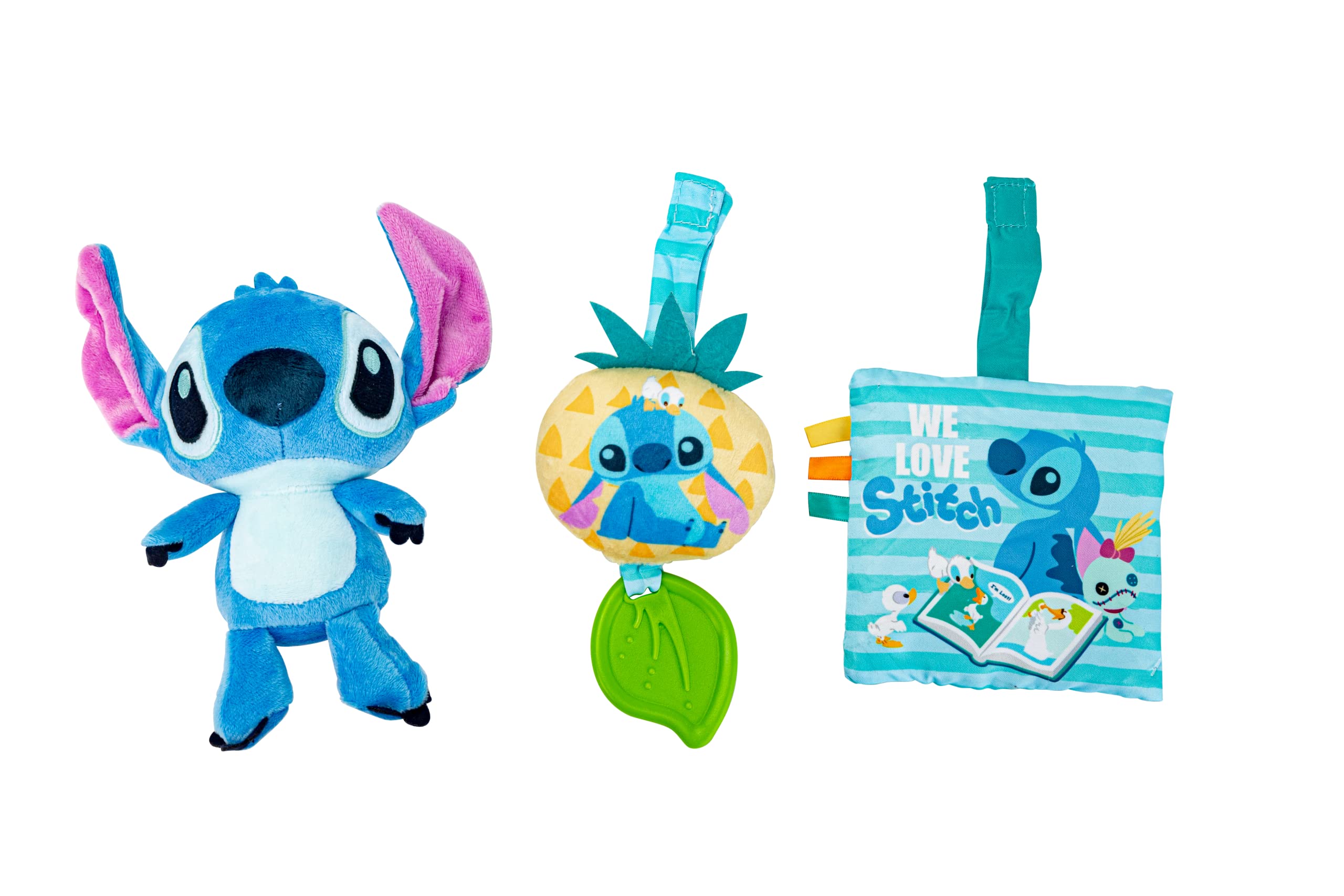 KIDS PREFERREDDisney Lilo & Stitch - Stitch 3 Piece Gift Set with Stuffed Animal Stitch Plush and Activity Toys for Babies and Toddlers