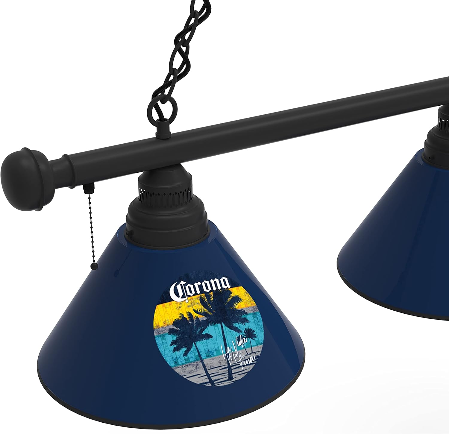 Holland Bar Stool Co. Indoor Modern Bright Ceiling Pendant Lighting Shade Corona (Sunset) 3 Shade Billiard Light with Black Fixture