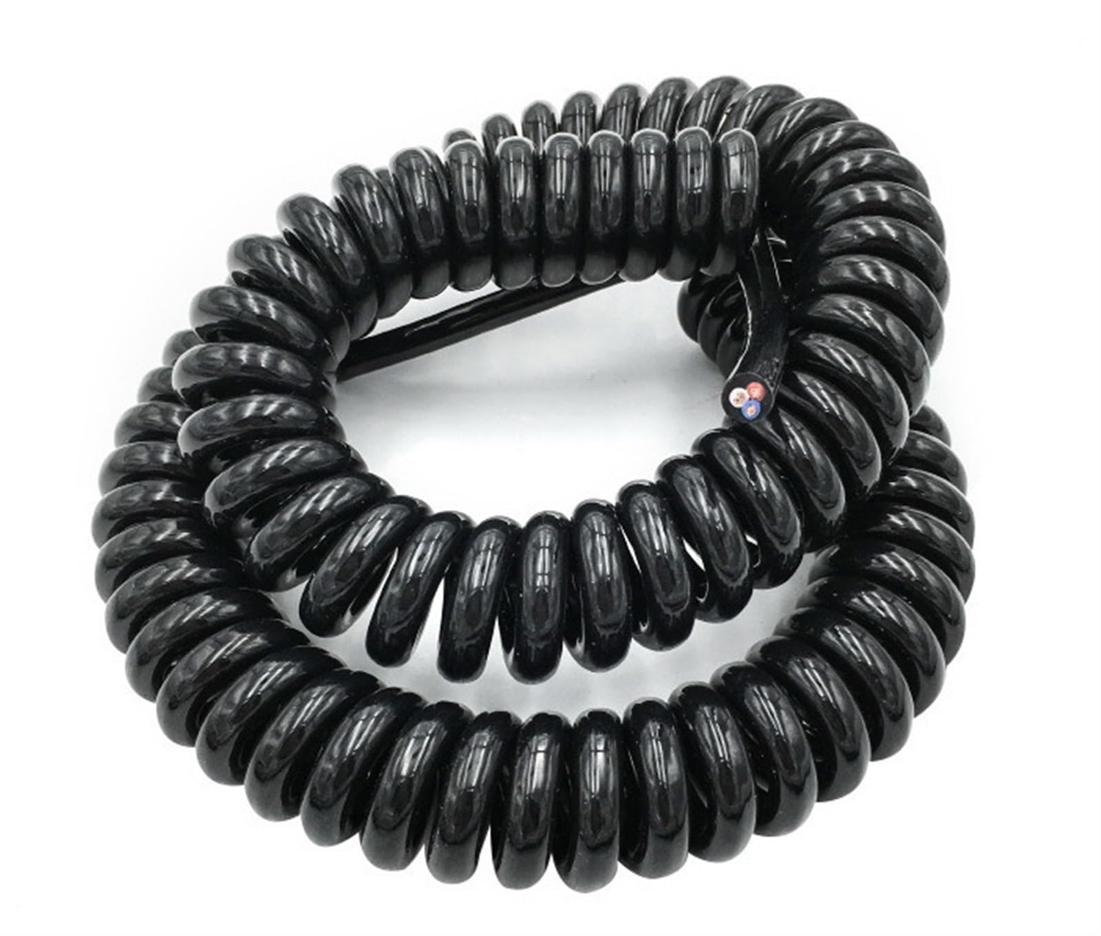 GPDNBIEU Spring wire, 3 Core Electric Extensible Cable 0.5mm Square Black Power Cord Spring Wire Retractable Coil(3 core 17AWG,Line length 2.5meter)
