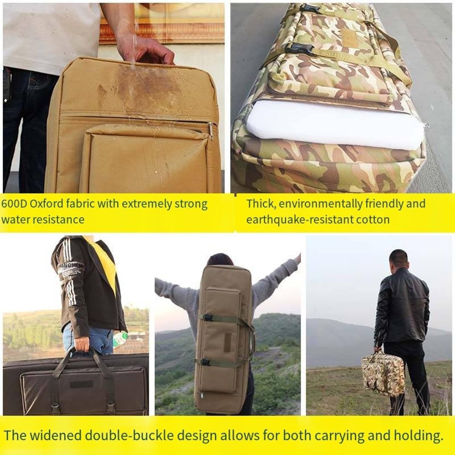 Housse De Transport Airsoft, Étui pour Doubles Fusils De Chasse ​Rembourée Sac pour Fusils À Air/Fusils De Chasse Rembourée Sac pour Port De Tir Sports,Sac Tactique Militaire B,47in/120cm
