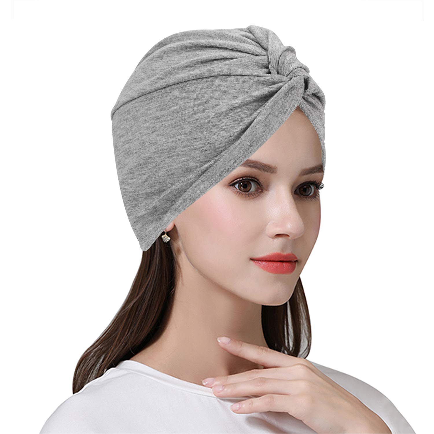 Bonnet En Coton Pour Chimio - Bonnet Turban Extensible Doux Pour Perte De Cheveux - Femme