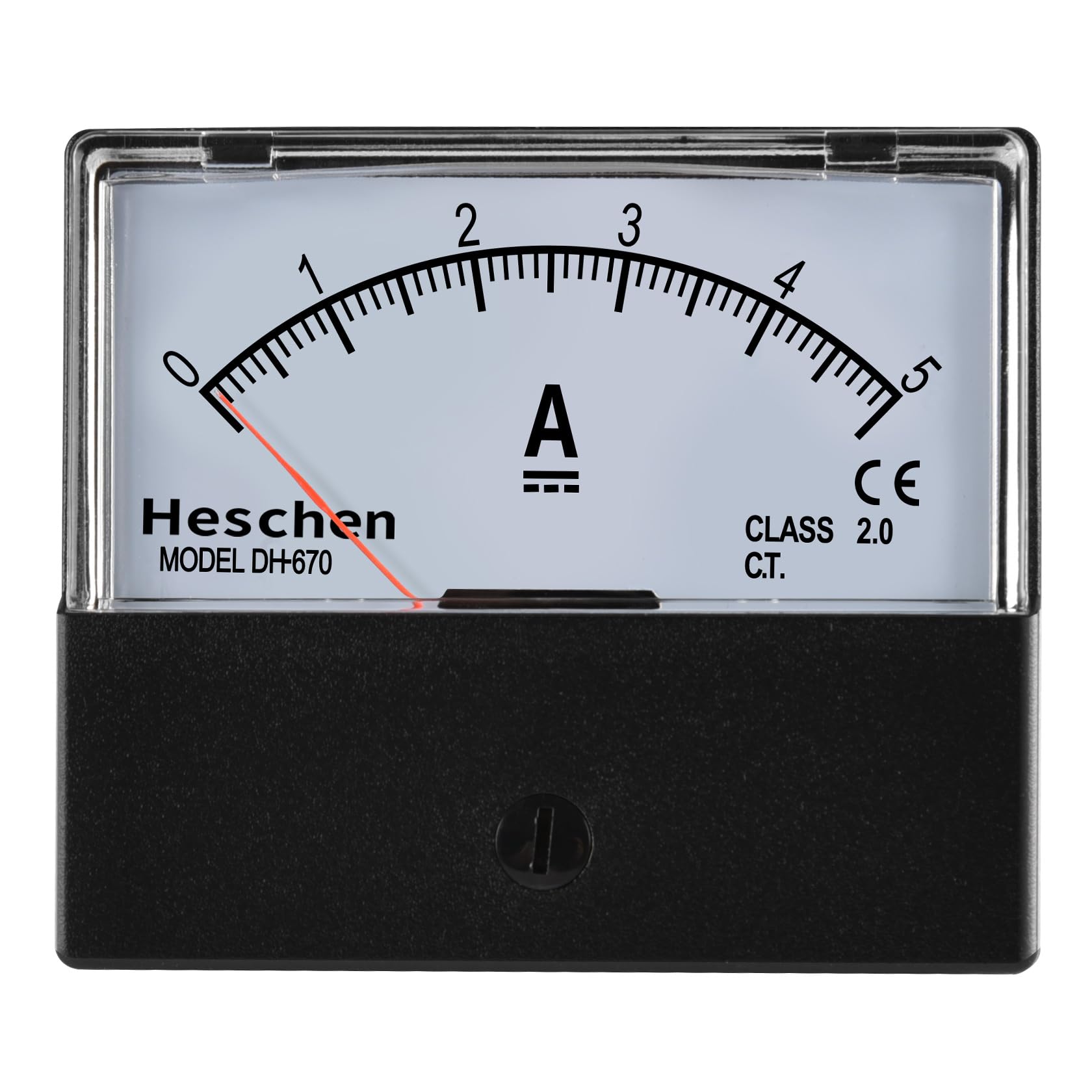 Heschen DH-670 Amperometro DC 0-5A Classe 2.0 Misuratore di Corrente a Pannello Rettangolare