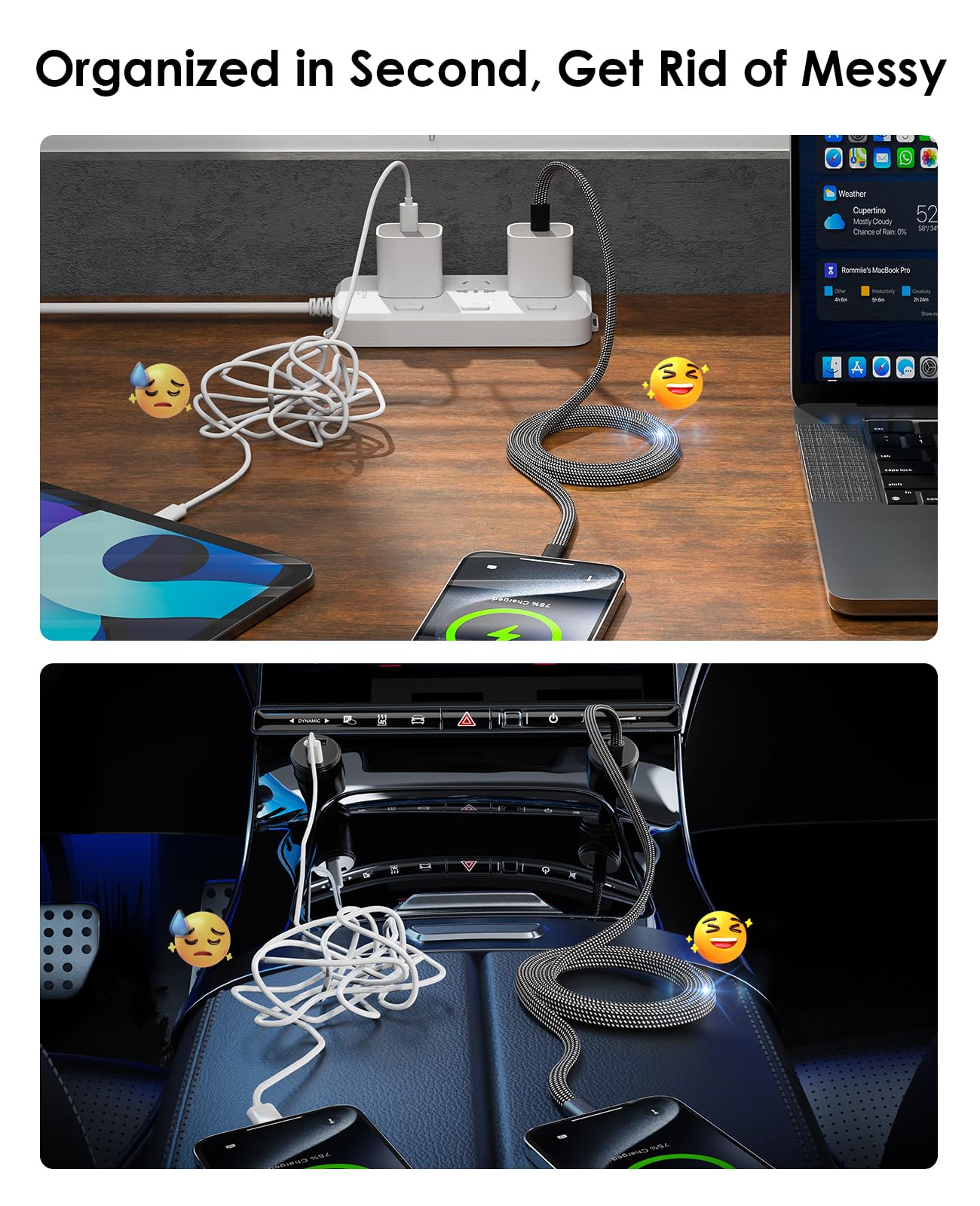 Magtame Cavo magnetico USB C piatto da USB C a USB C da 60 W (3 A), cavo di ricarica rapida retrattile da 1 m, cavo USB C flessibile, compatibile con Phone 15 Pro Max, Samsung, Pad, nero