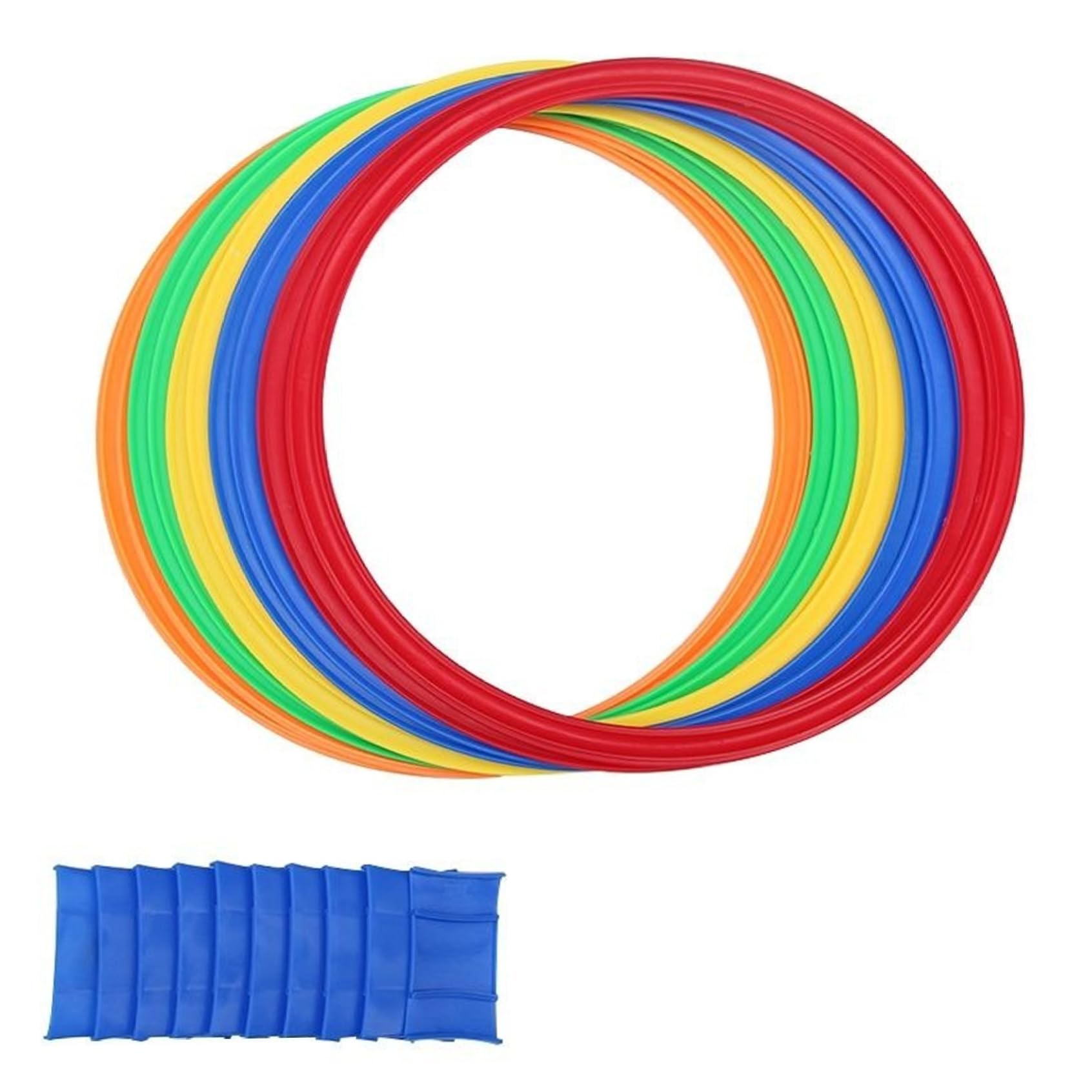 10 Anelli per Campana, Cerchi in plastica con connettori, Giocattolo da Esterno per Bambini