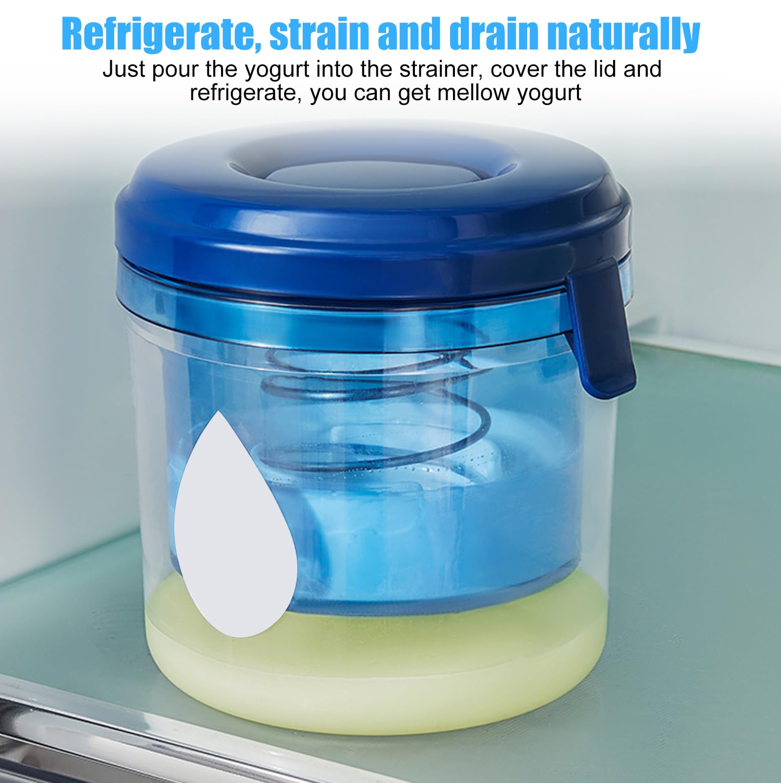 Colino Per Yogurt Greco Riutilizzabile WANDGU - Con Coperchio, Maglia Fine, Per Succhi E Tè - Foto 3