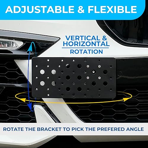 Miniatura 9 de Soporte de montaje para placa de matrícula con gancho de remolque para parachoques delantero BMW X7 M y M 2023-2024, juego de soportes de placa con