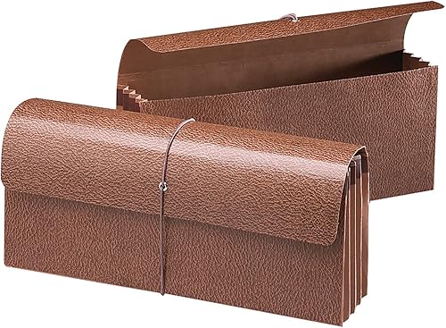 Smead Cartera de archivos expandible clásica con solapa y cierre de cordón, expansión de 3-12", 12" de ancho x 5" de alto, cuerda roja, 10 por caja
