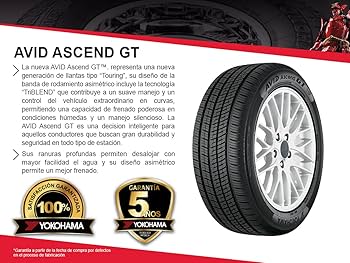 Yokohama 225/40R18 92V ASCEND GT BW : Amazon.ca: Automotive