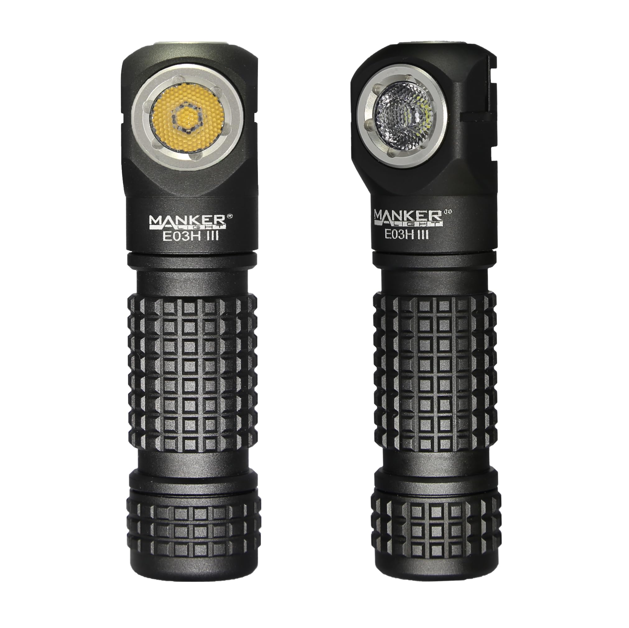 Manker E03H III Rechargeable Headlamp Pocket Mini Flashlight with Clip - 90 Degree EDC Right Angle Flashlight with Headband and Magnet Tail (4000K High CRI 519A, Black)