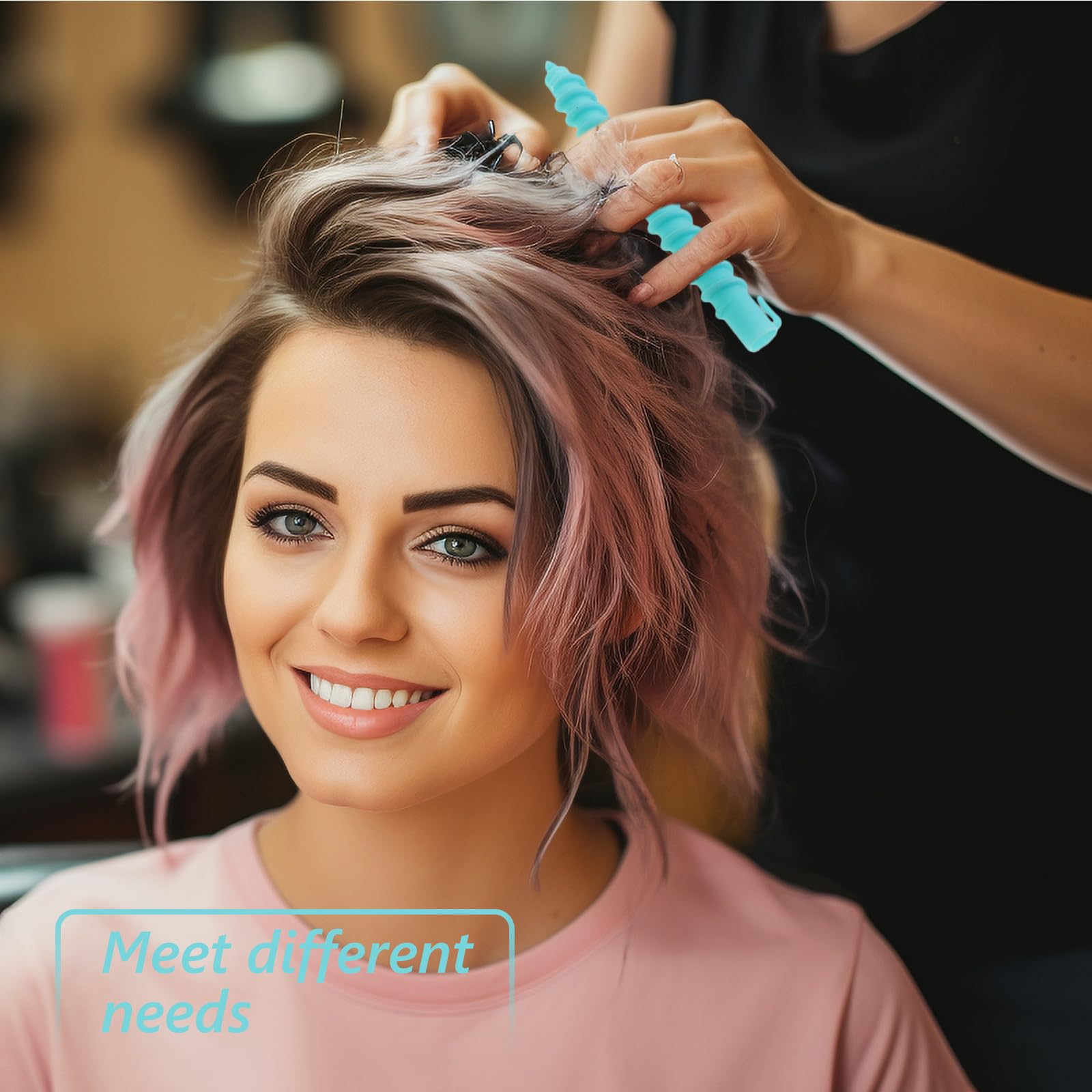 Dauerwellenwickler Spiralstäbe 60 Stück aus Kunststoff Mittlere Größe für Langes Haar Geeignet für Verschiedene Styling Techniken und Haarpflege Zufällige Farbe