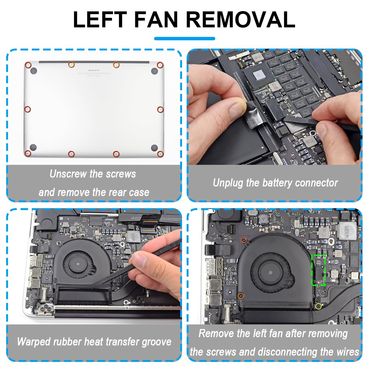Amazon.co.jp: ZHUROUPU 交換用左右CPU冷却ファン MacBook Pro 15