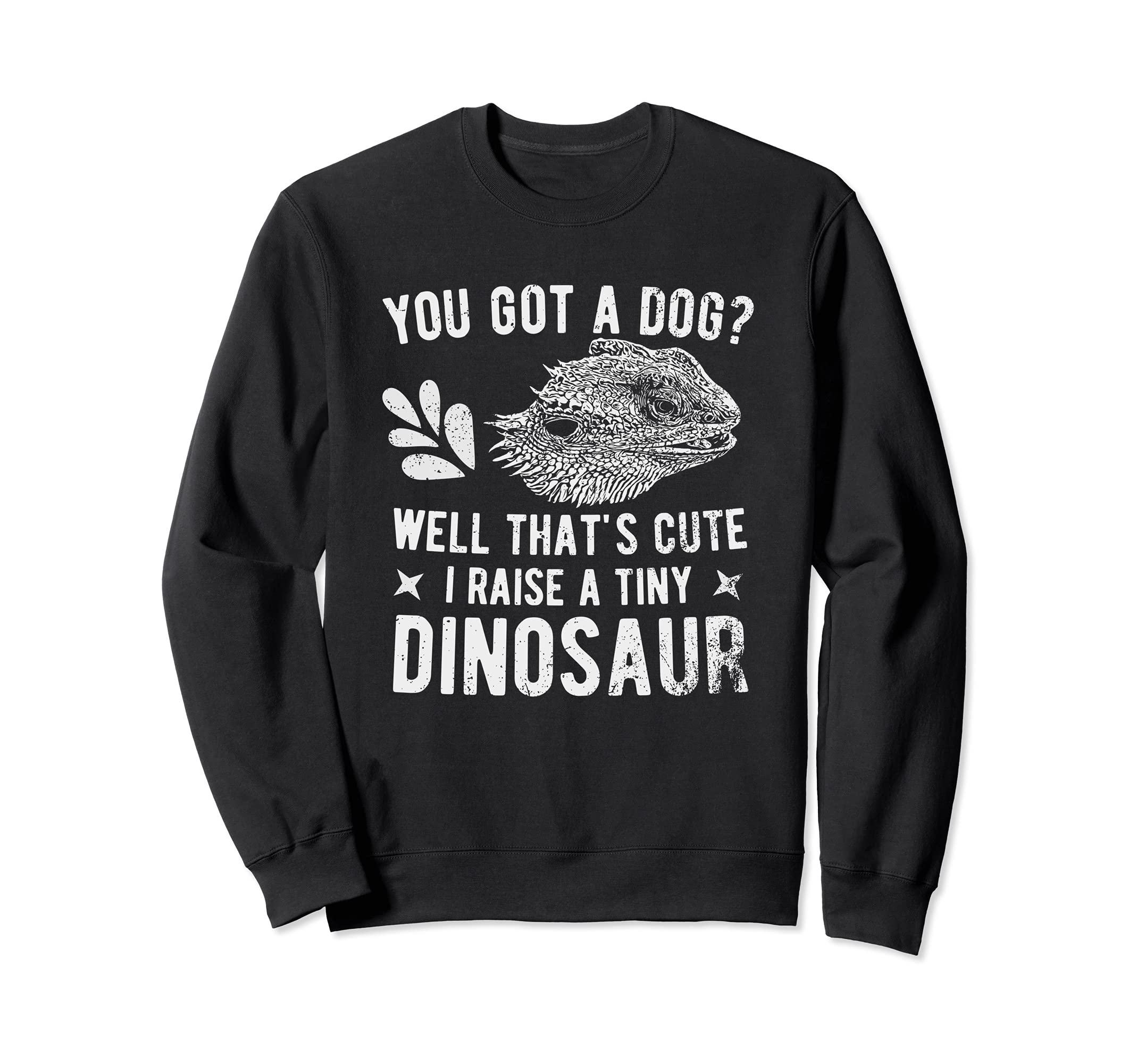 Tiny dinosaur - Lizard Reptile - Bearded Dragon Sweatshirt, Black