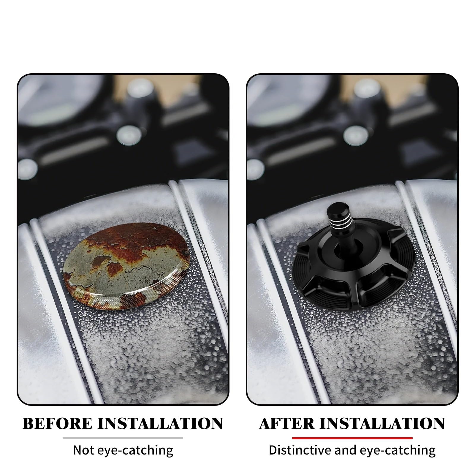 Tappo Serbatoio Carburante Per Tutti I Modelli Softail Sportster Femmina | Tappo Serbatoio Moto Tappo Serbatoio Olio In Alluminio Coperchio Ventilato Universale(Green Fuel Cap)