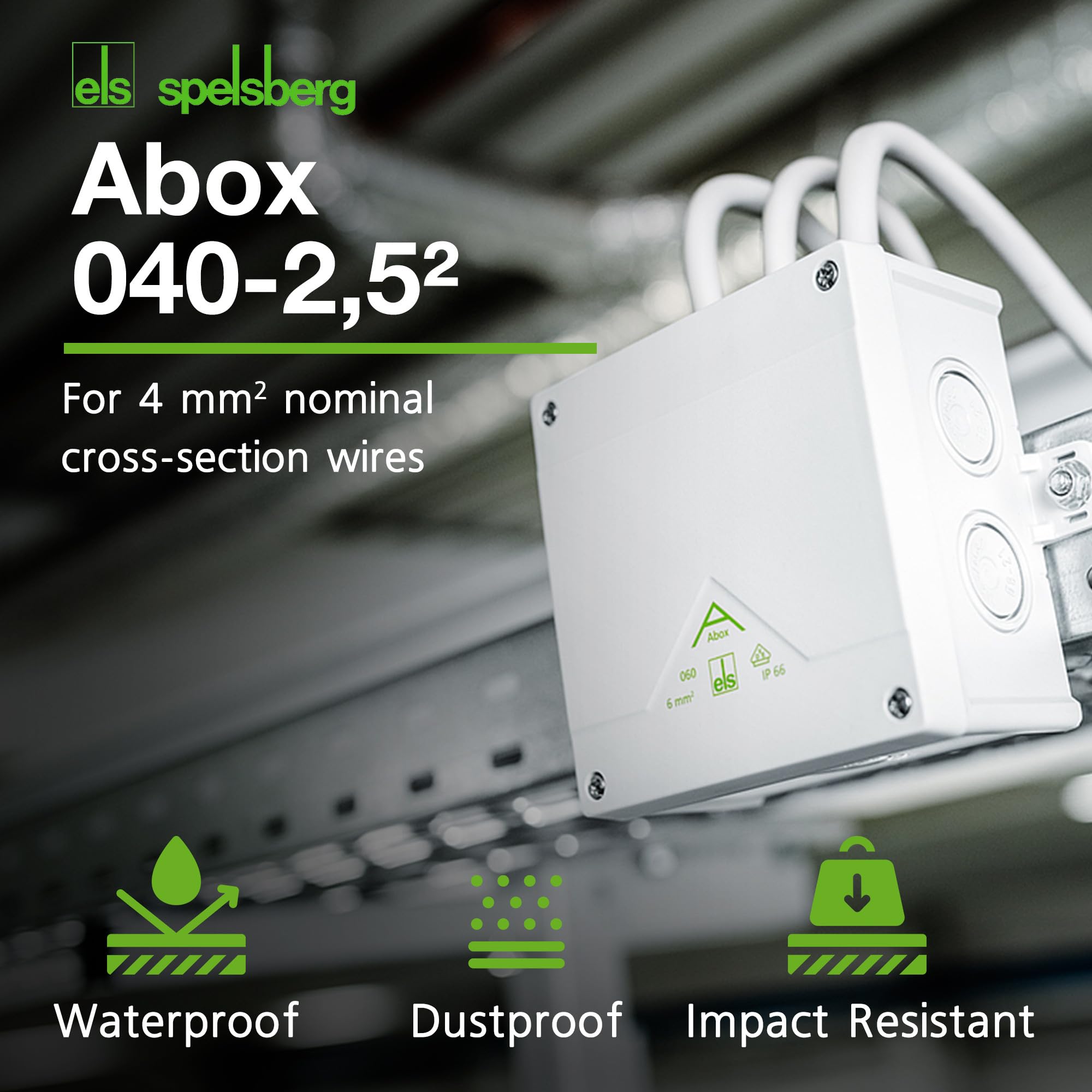 Spelsberg Abox 040-2,5²- IP66 Waterproof Junction Box with Internal Fixing Points & Screwless Terminals, Wago 2273-205 - Image 2