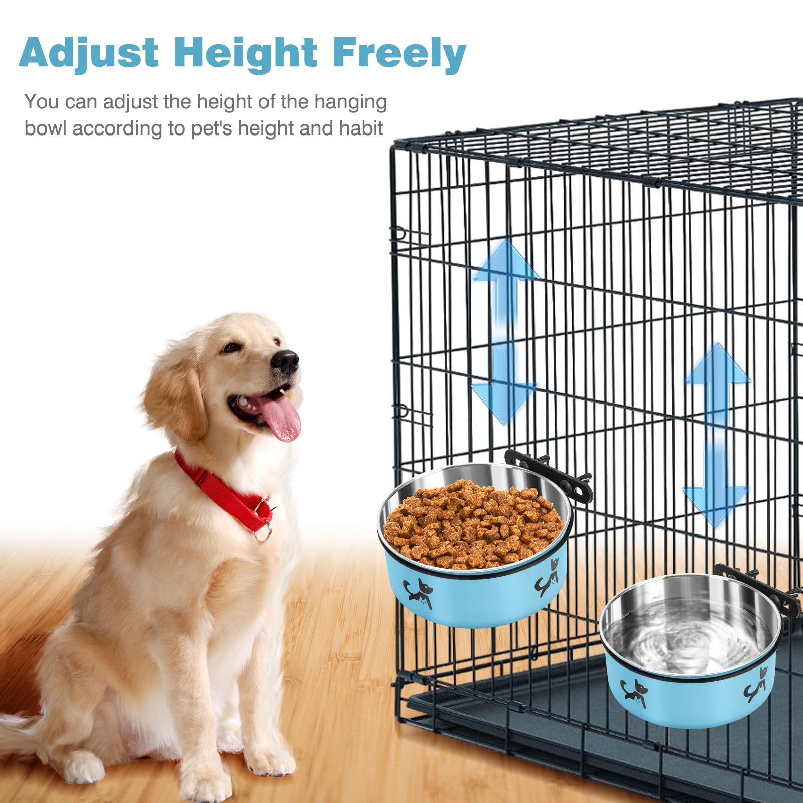 Wassernapf Für Hundehütten – 2-teiliges Edelstahl-Set, Verschüttungssicher, Höhenverstellbar – Für Käfige, Hundehütten & Katzen