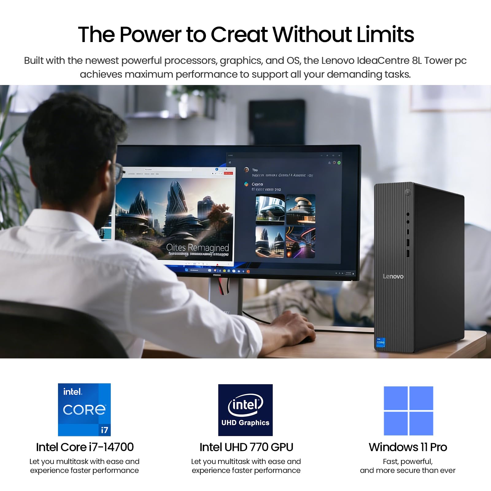 Amazon.com: Lenovo Desktop Computer Tower PC, 14th Gen Intel 20