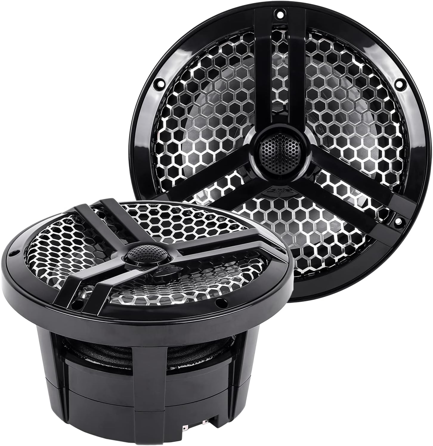 SK8MB 8" 2-Way Marine Full Range 500 Watt Coaxial Speakers, Pair (Black)