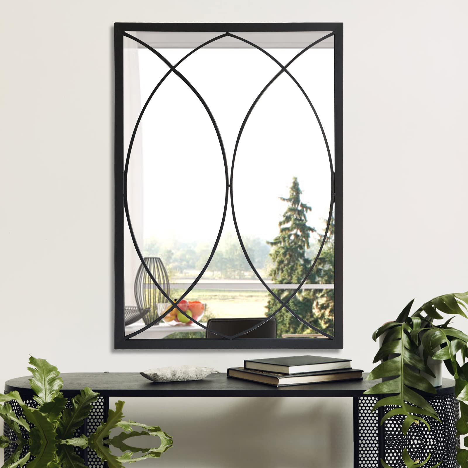 Wall Mirror Decorative Mirrors Farmhouse for Living Room Bedroom Entryway Bathroom Vanity (black5)