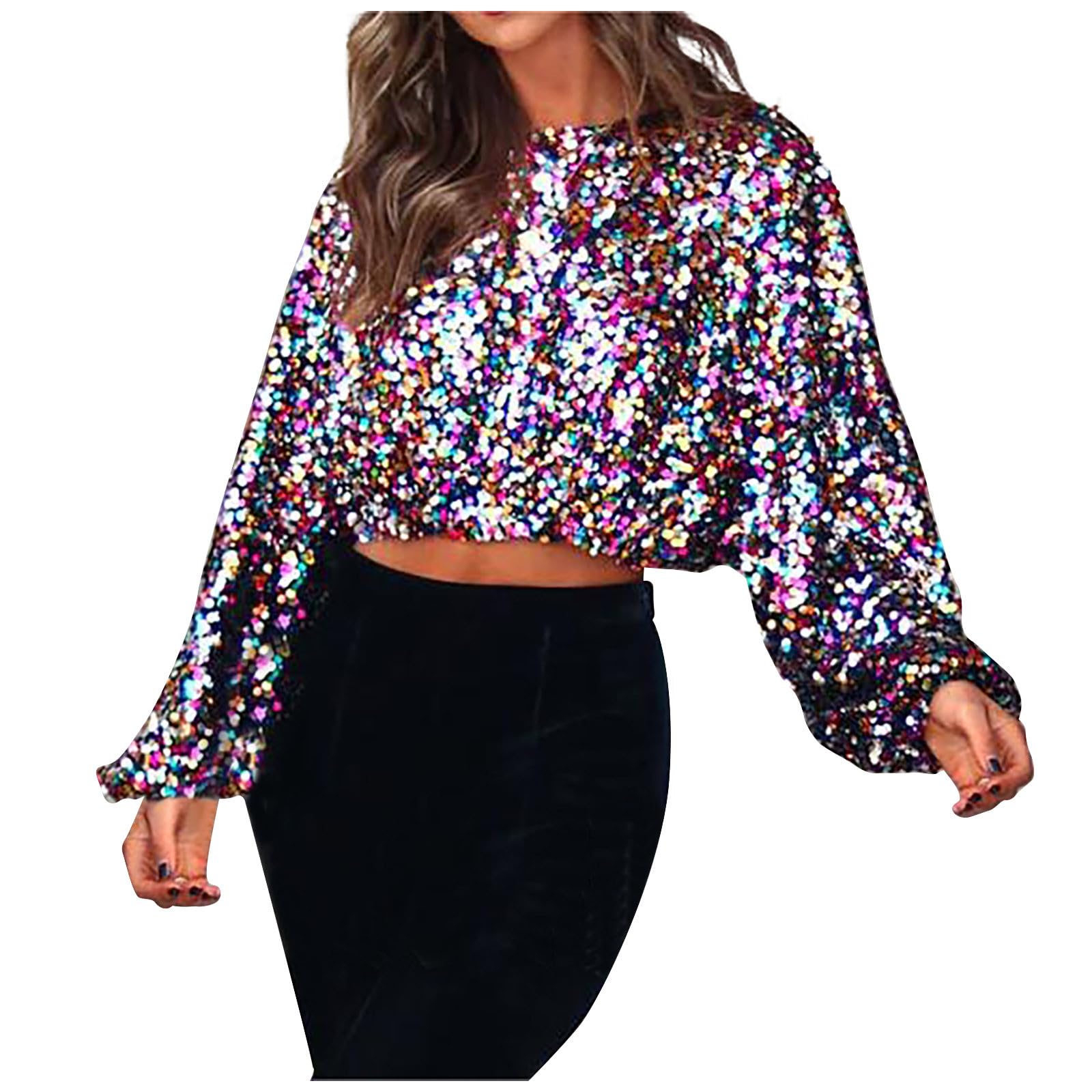 plus size sequin crop top