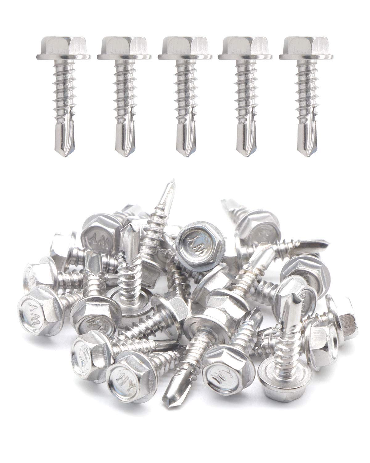 Stainless Sheet Metal Screws - 100 Pack #10 -1