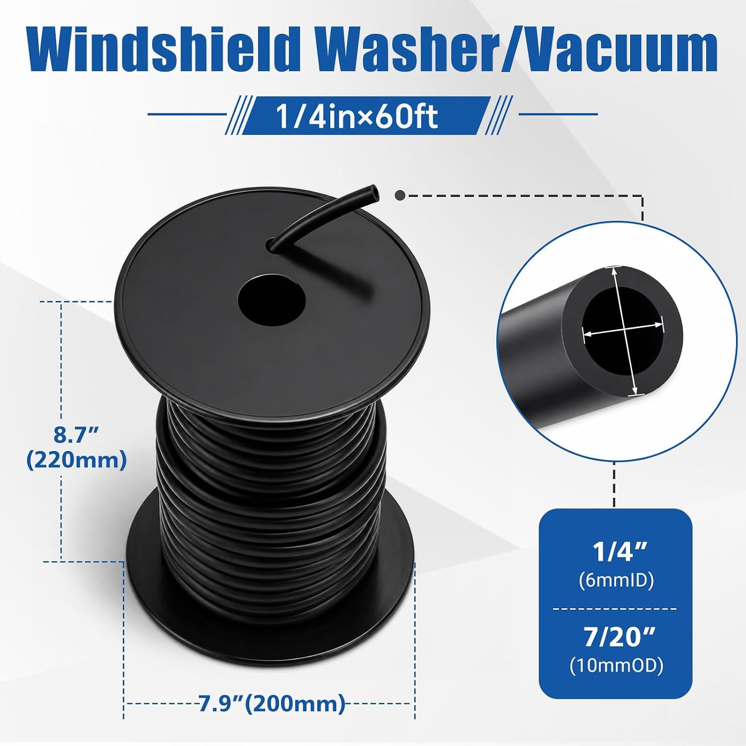 1/4 Inch 60ft Windshield Washer Hose Kit Vacuum Lines Automotive