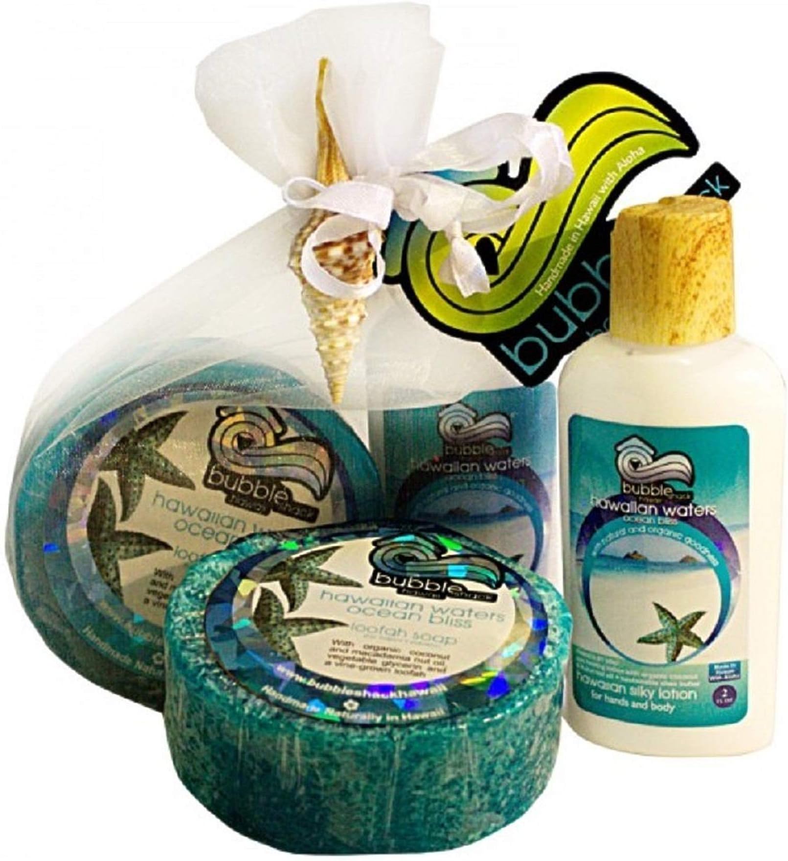 Hawaiian Bubble Shack Loofah Soap & Body Lotion Duo Gift Set Ocean Bliss