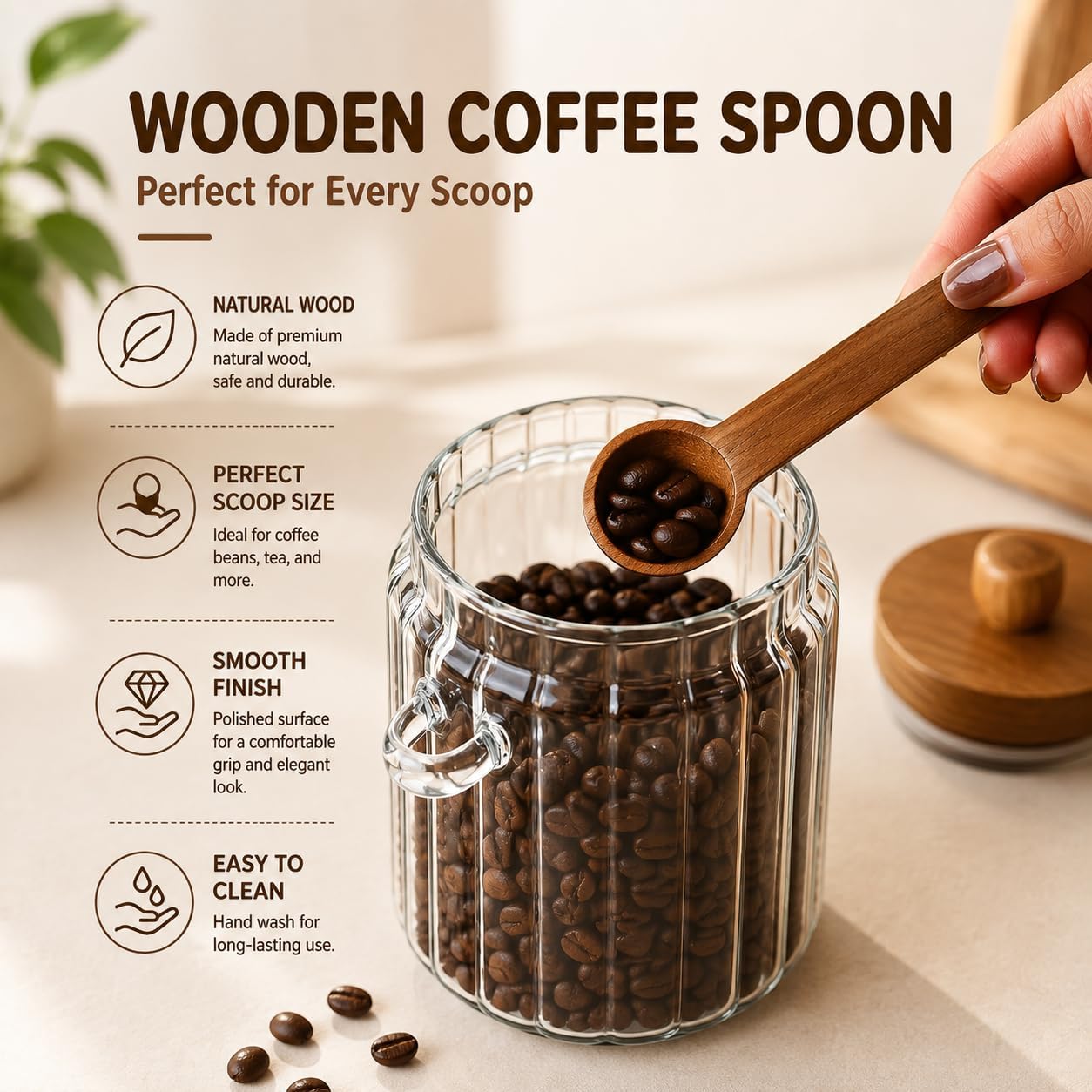 Airtight Coffee Canister for Coffee Bean Storage, Ribbed Design, 31 oz