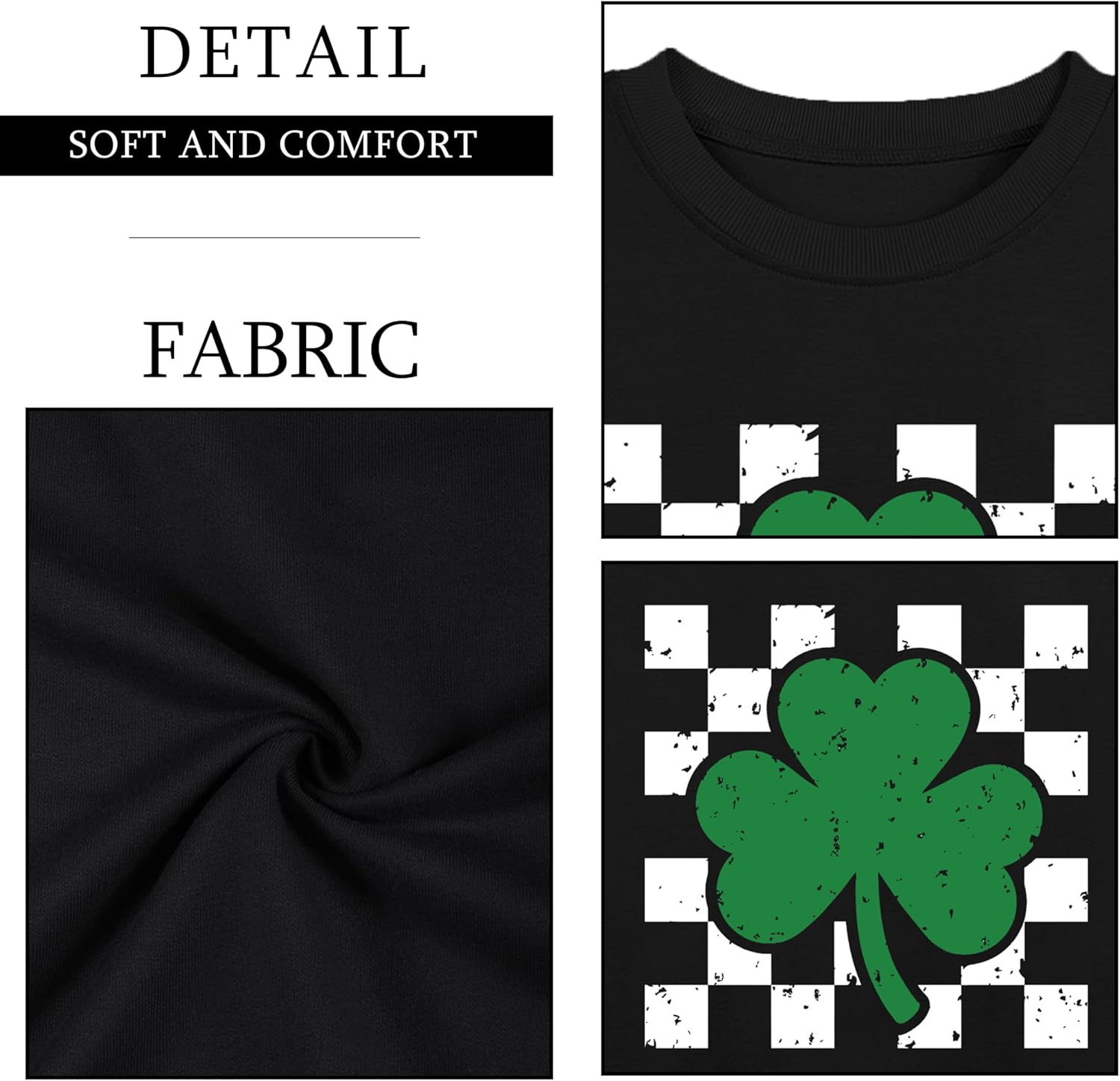 St Patricks Day Shirt for Women Lucky Shamrock Sweatshirt Saint Patricks Day Long Sleeve Top Clover Printed Tee - Image 6