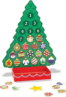 Melissa & Doug Wooden Advent Calendar - Magnetic Christmas Tree, 25 Magnets