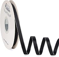 Vista 11 de Ribbli - Cinta de satén verde picea con borde dorado, satén de doble cara de 3/8 pulgadas x 50 yardas continuas, cinta verde para manualidades