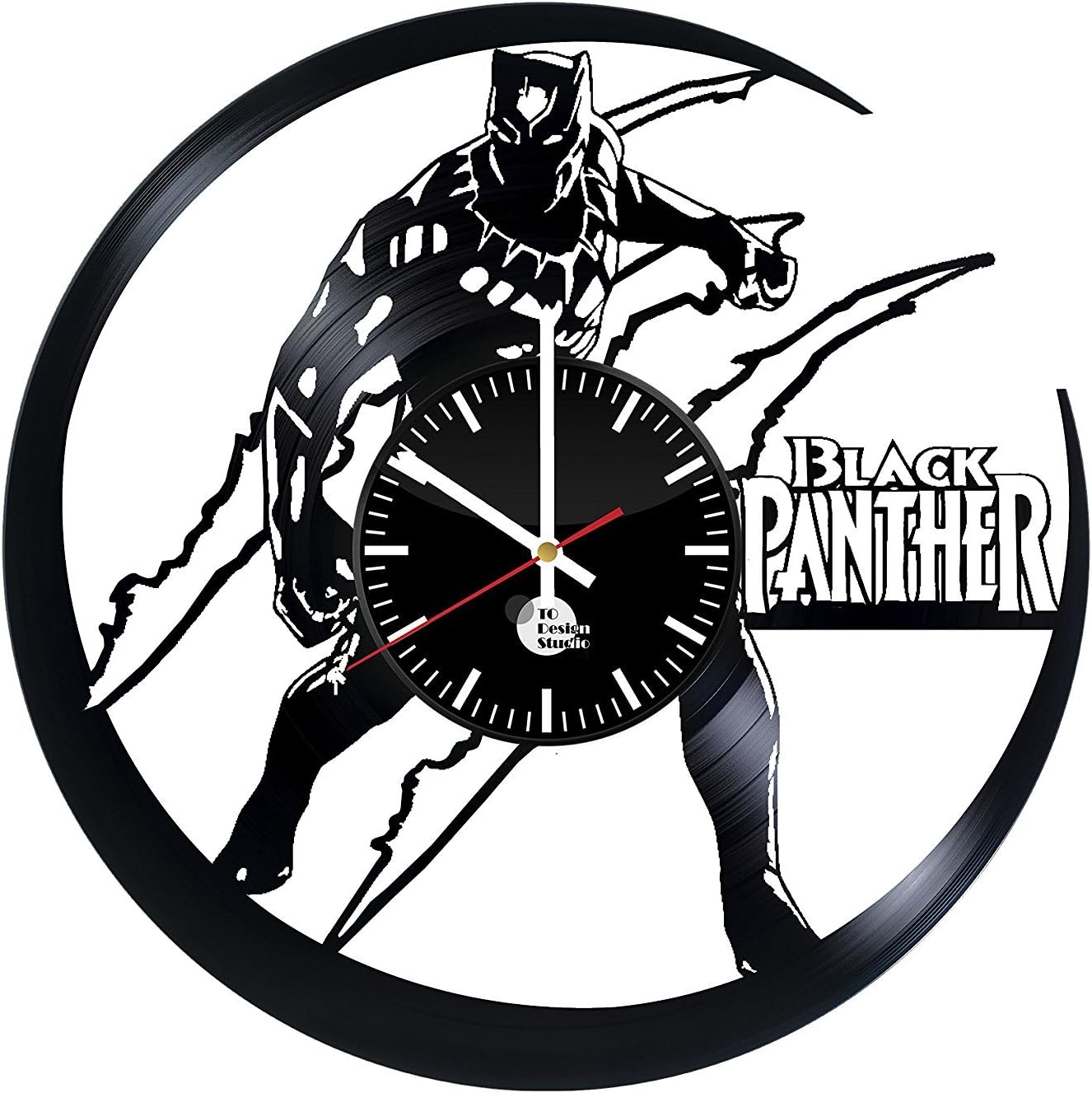 Black Panther Vinyl Record Wall Clock - Decorate your space with Modern Art Ideas - Best birthday unique gifts for girlfriend and boyfriend